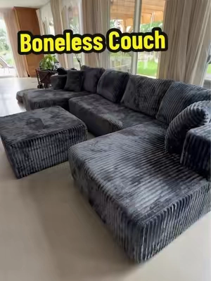 The Boneless Couch is seriously SO comfy! Soft, cozy, and perfect for kicking back and relaxing. Definitely one of those couches you don’t want to get up from! #BonelessCouch #ComfyCouch #HomeComfort #CozyHome #HomeFinds