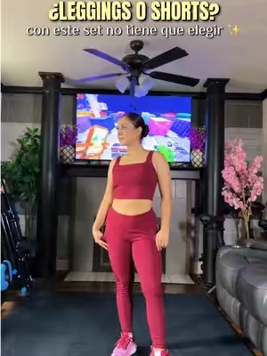 Un set, 3 piezas y dos formas de usarlo 😍 Leggings o shorts según cómo se sienta ese día, con su crop top con copas que me hace sentir más cómoda y segura mientras entreno. Y ese color… precioso ❤️‍🔥💃🏻 #workoutset #gymoutfit #Activewear #Fitness #BackToSchool 