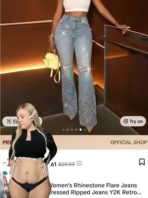 Maybe it's just me? Idk #tiktokvsreality #chicmejeans #rhinestonejeans #TikTokshopbacktoschool #BackToSchool 
