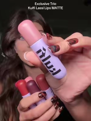 grab the new Kulfi Lassi Lips Matte Blur Lip stain in this bundle and save trio!! #lassilipsmatte #lipstain #tiktokshopcosmetics @Kulfi Beauty 