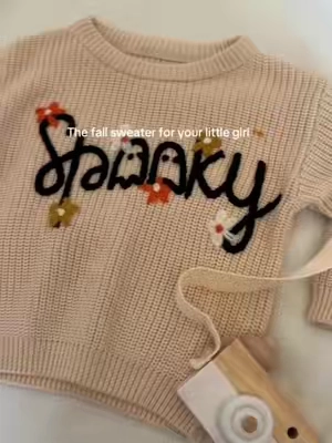 This spooky sweater is too cute 👻🍂🤎 #spookyseason #girlmom  #babygirloutfit #falloutfits #sweater 