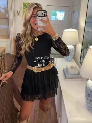 SO stretchy and comfy- & makes you look so snatched! Perfect for fall and so cute to style with boots & a belt!😍🤎 wearing size medium and I’m 5’9! Love that they have built-in shorts underneath! #countryconcertoutfit #gamedayoutfit #boujeeonabudget #fallfashion #boutiqueclothing 