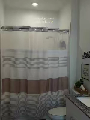 #striped #doublelayer #curtains #bathroom 💕