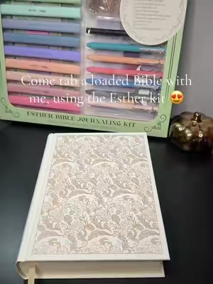 Loaded Bible 1: Using the Esther Journaling Kit to create a loaded Bible 😍 this kit has everything you need to create a beautiful loaded Bible! #estherkit #loadedbible #biblejournalingcommunity #christiangirlies 