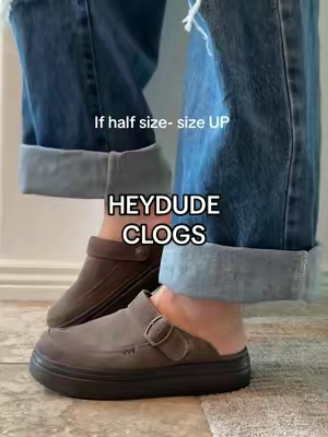 The comfiest clogs EVER?! @HeyDude #clogs #fallshoes #comfyshoes #footpain #plantarfasciitis 