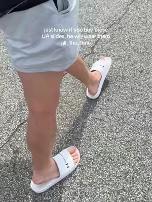 Super fast shipping on these slides @Under Armour 
