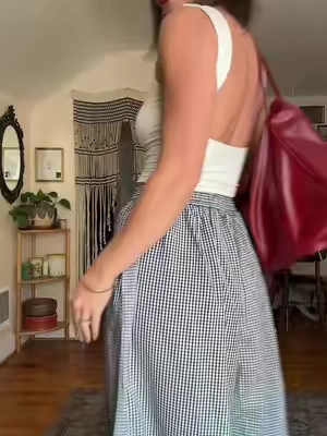 Maybe my most worn pant  #gingham #wideleg #widelegpants #widelegpantsoutfit #flowypants 