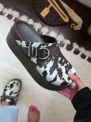 immediately yes cowprint crocs 🐄✨🤠🖤 #crocs #crocsnewarrivals 
