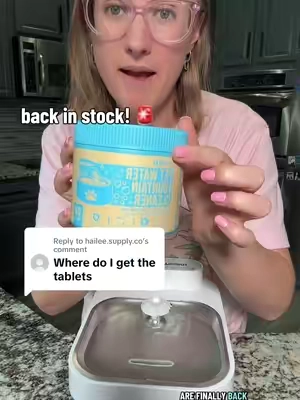 Replying to @hailee.supply.co they are finally back in stock! Link is in this video #catwaterfountain #cleaningtablets #cleaninghacks #BackToSchool #sohochic 
