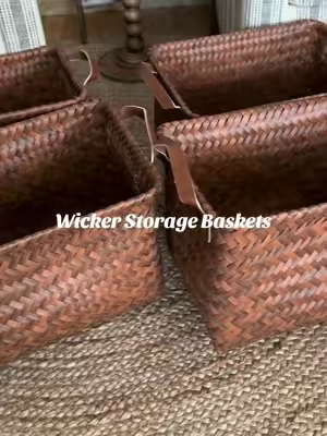 These will be perfect under an entryway table! 🥰🤎🧺  they come in sets of 4 or more! #storagebasket #homedecor #cottagecore #storagehacks #aesthetichome 