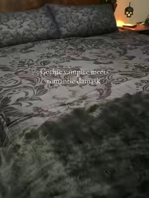 It’s giving gothic romance. Beautiful comforter set #gothiccomforter #comforterset #beddingset #gothicbedroom #halloweenbedding 