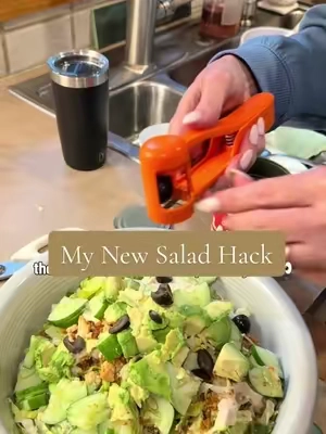 I bought this for grapes but now I’m using it for black olives too 😂 Makes throwing together a salad so much easier. @Luvan-us #kitchengadgets #saladideas #mealprep #olives 