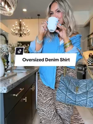 100% cotton, soft, comfy AND cute 🤌🏼 the fabric girls get it 👏🏼 @Old Navy #denimtops #denimtop #falloutfits #midsizeoutfits #falltops 