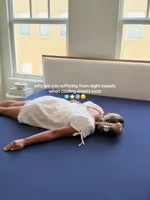 for all the hot people out there, your sleep is about to get a whole lot better ✨ these cooling sheets are 100% cool to the touch, all the time- a game changer if you have night sweats, hot flashes, or just like sleeping in the cold !! #fyp #coolingsheets #hotsleeper #hotflashes #nightsweats 