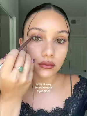 Using the shade Dark Cocoa @Haus Labs #hauslabs #Eyeliner #eyemakeuptutorial #browneyes 