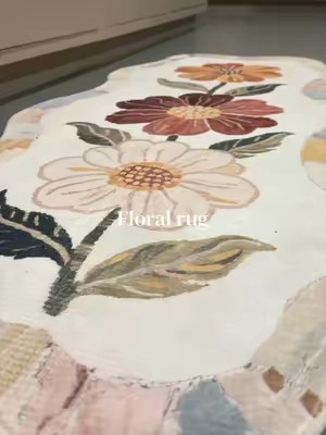 The prettiest floral runner. #FloralRunner #RunnerRug #VintageHomeDecor #KitchenRunner #RugDecor
