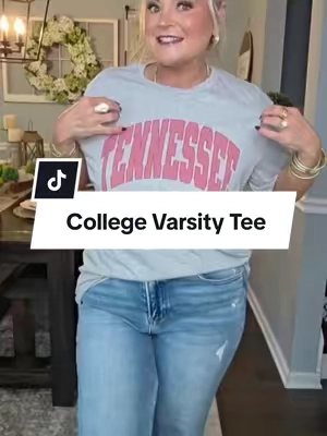 The cutest girly college varsity tee🩷@PartyOnShop #collegetshirt #tennessee #footballtee #casualoutfits #CapCut 