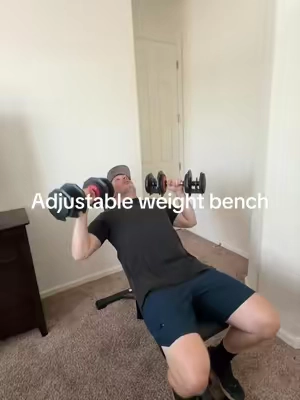 Adjustable weight bench. I benched the fourth and fits in a closet. #homegymsetup #strengthtraining #homegymequipment #homegym #abworkout 