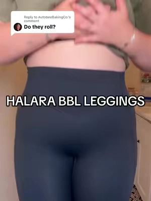 Replying to @AutobeeBakingCo. The viral bbl leggings do not roll down 👏🏼 #halara @Halara #leggings #plussizefashion #tiktokshopcreatorpicks #workoutclothes 