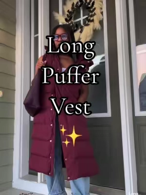 Long puffer vest #puffervest #pufferjacket #TikTokshopbacktoschool #tiktokshopcreatorpicks #outerwear @btfbm_us 