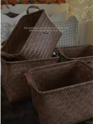 Pretty storage that keeps the clutter hidden and your space looking cozy 🤎🧺 @BROWNLILY  #HomeOrganization #StorageBaskets #CozyHome #homedecor 