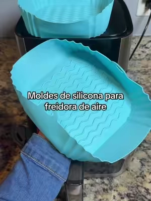 Recipientes de silicona reutilizables para Air Fryer, fáciles de limpiar y perfectos para mantener la canasta más limpia. #AirFryer #AccesoriosAirFryer #RecipienteDeSilicona #FreidoraDeAire #CocinaFacil