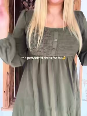 I need this in every single color, it’s the perfect long sleeve dress #fallfashion #falldresses #longsleevedress #falloutfits #fallpicturesdress @DOKOTOO-US 