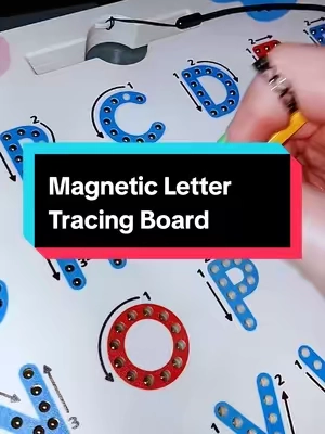 this magnetic letter tracing board is our go to toy each morning.  #preschoollearning #preschoolprep #toddlerlearning #educationaltoys #tiktokshopcreatorpicks 