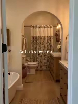 You will love it. 🥰 #floralcurtain #bathroomupgrade #showercurtain #bathroommakeover #nohookshowercutain 