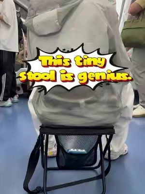 Tired of long waiting at subway stations? This portable stool saves your legs #WeeklyDeals #TikTokshopbacktoschool #GiftGuide #walkingchair #portablechair XJY INS-2