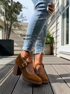 Fall outfits hit different with classic chunky heels shoes #dealsforyoudays #heels #chunkyheels #maryjaneshoes #fallshoes 