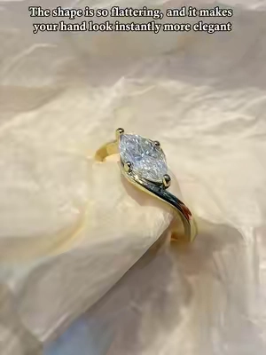 The shape is so flattering, and it makes your hand look instantly more elegant #moissanite #jewelry #ring #backtoschoolshopping #affordablefashion 