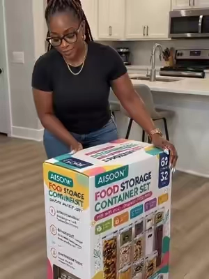 68 pieces to organize your entire kitchen 🙌 From big spaghetti containers to tiny ones for sauces and dry ingredients — this set has it all. Comes with measuring spoons and black labels so you'll never guess what's inside again. Airtight, stackable, and seriously satisfying. Don't miss out, grab yours today! #pantryorganization #foodstorage #kitchenorganization #tiktokmademebuyit #kitchenfinds #foodstorage #cookingmusthaves #kitchenmusthavesfromamazon #tupperwareset #tupperwarekitchen #storageessentials #reusablecontainers #glasscontainersmealprep #storagejars #asianpantry