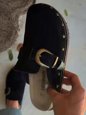 The Bronco suede studded clogs 🐎 @Cushionaire The perfect elevated clogs for your fall fits. They run true to size & have the most comfortable insoles.  #clogs #womensshoes #cushionaire #fallshoes #westernfashion 