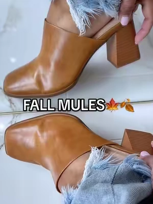 IT GIRL FALL HEELS 🍁🍂 #fallshoes #mules #blockheels #comfyheels #slideshoes @Coutgo @Coutgo Fashion 