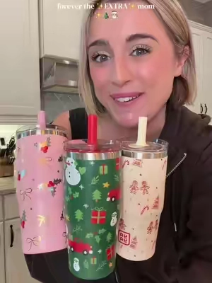 The CUTEST tumblers ever ✨🎅🏼 #holiday #toddlermon #funmom #toddlercups 