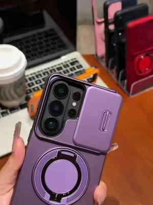 Shockproof Magnetic Case with Slide Camera Lens Protector For Samsung Galaxy S26S25S24S23S22 S21 Ultra Plus Rotating Ring Holder.#samsunggalaxyphonecase#CaseMagneticoGalaxyProteccionCompleta #Accesorios