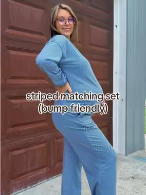 And it’s 95% cotton!! I genuinely couldn’t find a comfier set for postpartum… I’m about to be living in these 🤌🏼☁️ @Fisoew Clothing Co. #postpartumoutfits #bumpfriendly #pregnantoutfit #twopieceset #matchingset 