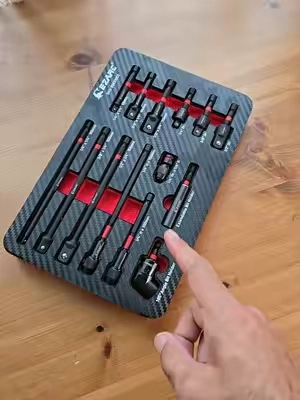 Upgrade your DIY and auto repair setup with the heavy-duty EZARC 14-piece impact socket adapter kit designed for maximum torque and tight angles. Easily convert drive sizes and reach hard-to-access bolts faster with quick-release extensions, swivel joints, and a 105-degree right angle driver. #socketextension #impactadapter #toolreview #mechanictools #garagetools 