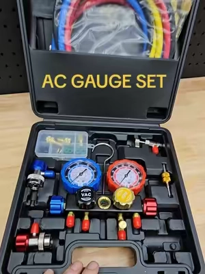 VEVOR AC GAUGE SET, 3 WAY OR 4 WAY ON LINK, 5 FT HOSES, COUPLERS, CAN TAP. #acgaugeset #acwork #tiktokshopcreatorpicks #TikTokshopbacktoschool #acrepair @Haidee_Collab @CreatorCollab_Mabel @VEVOR Store 