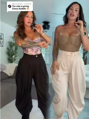 Replying to @Revival✨ I mean they both look good! I can’t wait to mix match these outfits :)  #classypants #corsettop #fashionootd #fashionfinds 
