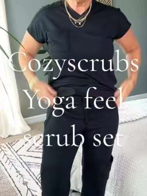 These are the stretchiest scrubs I've worn. #cozyscrubs #scrubs #scrubset #scrubsoftheday #scrubstyle