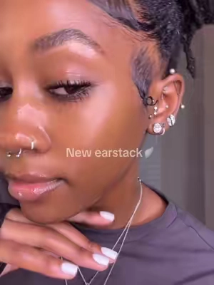 the cutest little addition to my ear stack 🪽✨ Hashtags: #AngelWingEarrings #EarStack #PiercingJewelry #EarringStack #TikTokShop