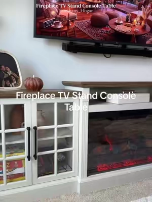 Fireplace TV Stand Console Table #fireplaceconsole #consoletable #tvstand #TikTokShopCreatorPicks #TikTokshopbacktoschool 