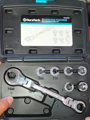 #backtoschool DURATECH 7-In-1  Ratcheting Wrench Set Metric #summerfinds #summersales #openendwrench 