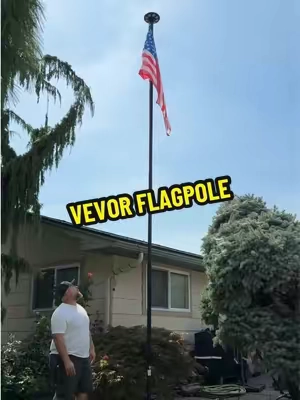 Nothing quite like the Stars and Stripes flying from a proper flagpole. #AmericanFlag #FlagPole #FrontYard #PatrioticHome #TikTokShopCreatorPicks 