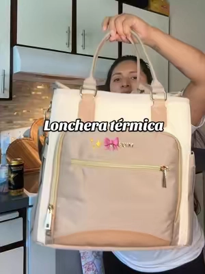 Lonchera térmica perfecta para llevarla al trabajo al escuela con gran capacidad con dos correas  de mano y de hombro 🎀✨ #TikTokshopbacktoschool #loncheras #loncheratermica #backtoschoolshopping #tiktokshopbacktoschoolsale 