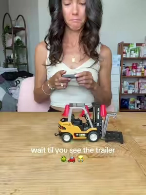 mini rc forklift for safe play inside during this long winter ahead #rccar #rcforklift #forklift #kidtoys #stockingstufferideas 