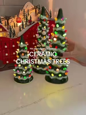 got mine early so I didn’t miss them this year 🙌🏻🎄 set of 3, magical hand-painted ceramic christmas trees ✨ #christmasdecor #christmas #nostalgicchristmas 