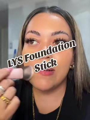 Where did my pores go 🤯✨ @LYS Beauty Triple Fix Foundation Stick “MN5” #lysbeauty #foundation #foundationstick #fullcoveragefoundation #lys 